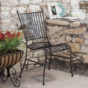 P.M.P.S. Outdoor Seating Iron Garden Chairs in Mild Steel Black Color - Heavy Duty Long Lasting Low Maintinance- Outdoor Chair Pack of 1 Pc