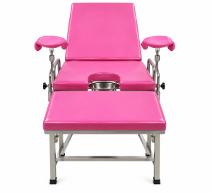 PMPS Stainless Steel Gynecology Examination Table with Adjustable Head & Leg Support, Pink Mattress, Lithotomy Pads, & Grab Bar āL 75 x W24 xH 32 Inches ā Self Installation